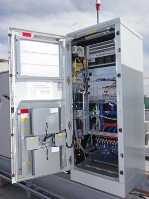 cell site gateway inside base station cabinet